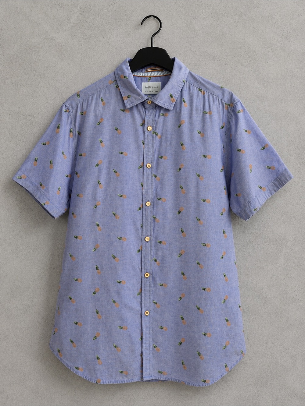 Cactus Man Ricky Singh Men’s Pineapple Print Button Front Shirt
